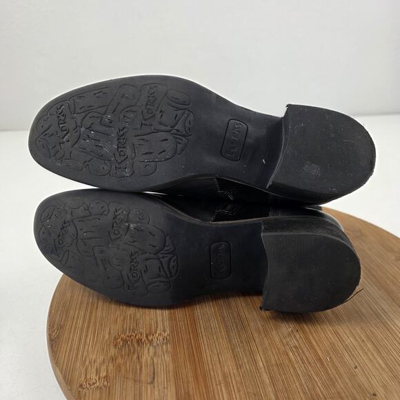 Korks Boots Womens Size 6.5 Black Leather Suede Ankle Chelsea Side Zip Q43803 - Picture 12 of 16